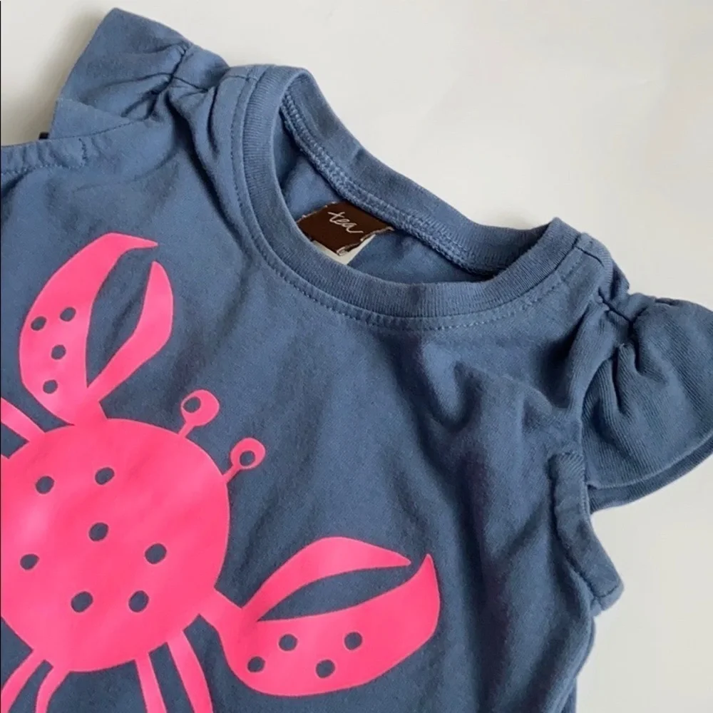 Tea Collection Cotton Appliqué Crab Dress Infant Size 6-9 Months